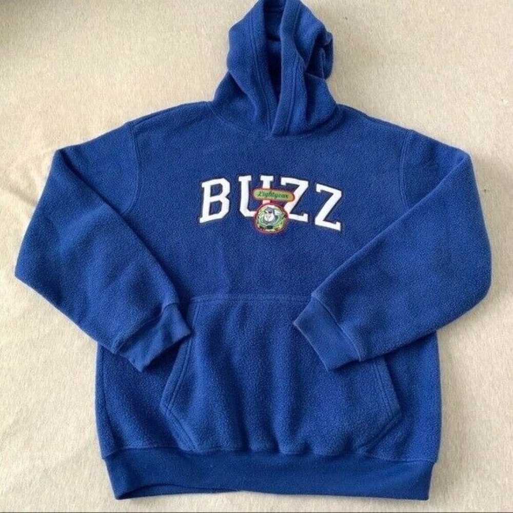 Disney store Buzz lightyear toy story fleece sweater hoodie blue boys L womens S